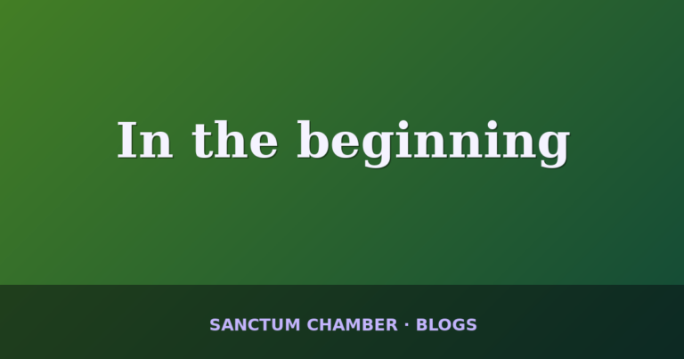 In the beginning