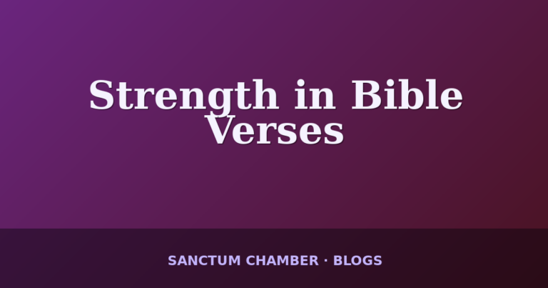 Strength in Bible Verses